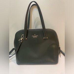 Kate Spade Hunter Green Pebbled MD Dome Satchel Crossbody HandBag
